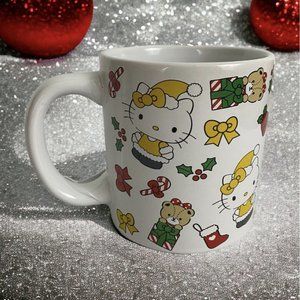 New Hello Kitty Christmas Holiday Coffee Mug Happy Holidays Bear Bow NEW